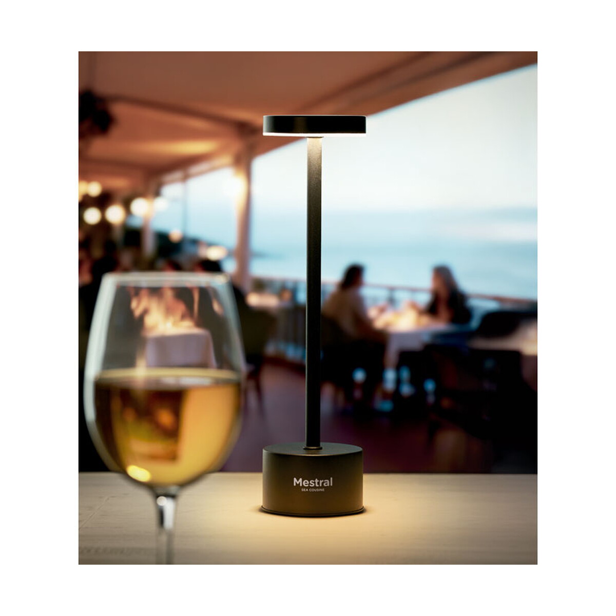 Lampki na biurko z logo – aluminiowa lampa stołowa bistro – czarna mo2928-03-print Aluminiowa lampa stołowa BISTRO - czarna mo2928-03-print