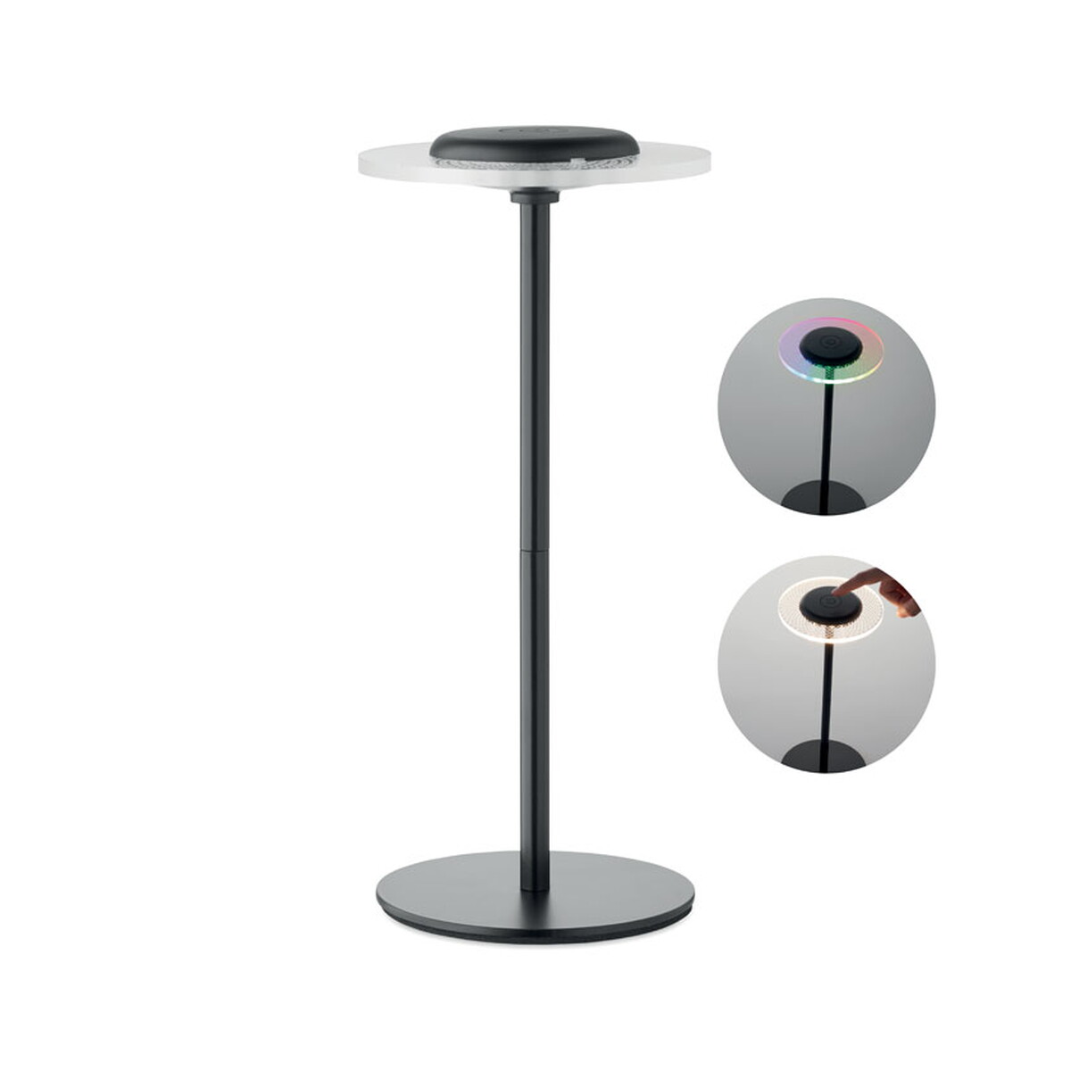 Latarki z logo – akumulatorowa żelazna lampa lounge – czarna mo2950-03 Akumulatorowa żelazna lampa LOUNGE - czarna mo2950-03
