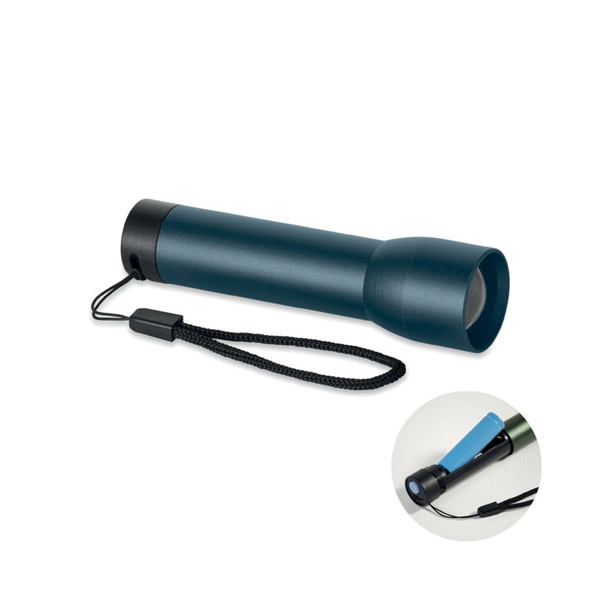 Aluminiowa latarka akumulatorow LUMEZO - francuski granatowy mo2991-85