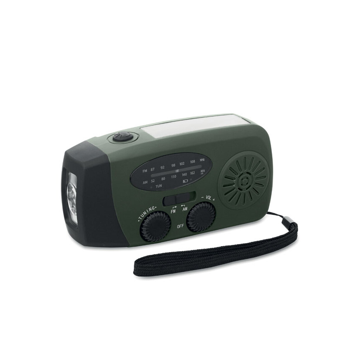 Przenośne radio z latarką LED ONDA - ciemnozielone mo2746-60