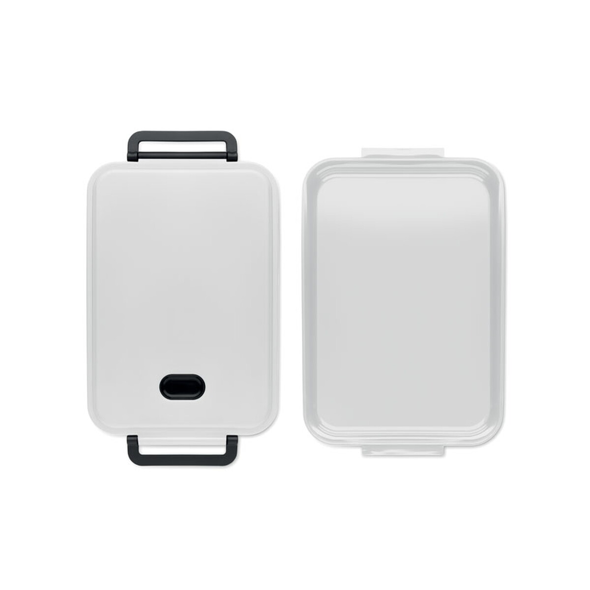 Lunchboxy z logo – lunch box z pp z rec. 2200 ml indusmax – biały mo2290-06-open Lunch box z PP z rec. 2200 ml INDUSMAX - biały mo2290-06-open