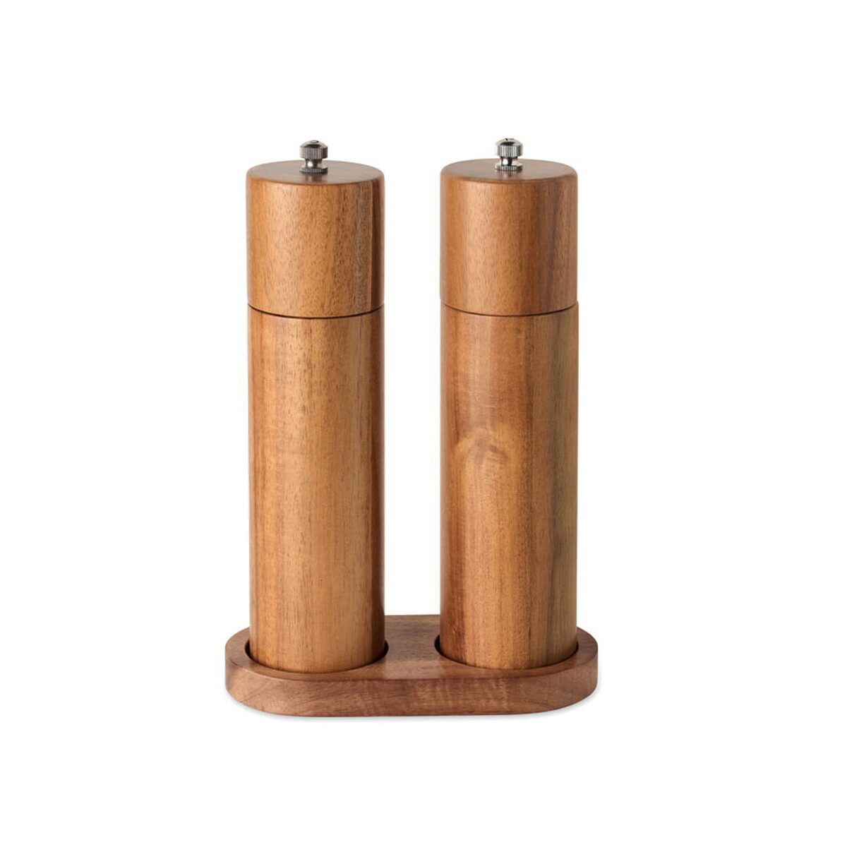 Młynki z logo – akacjowy młynek soli i pieprzu tucco set – drewniany mo3120-40-back Akacjowy młynek soli i pieprzu TUCCO SET - drewniany mo3120-40-back