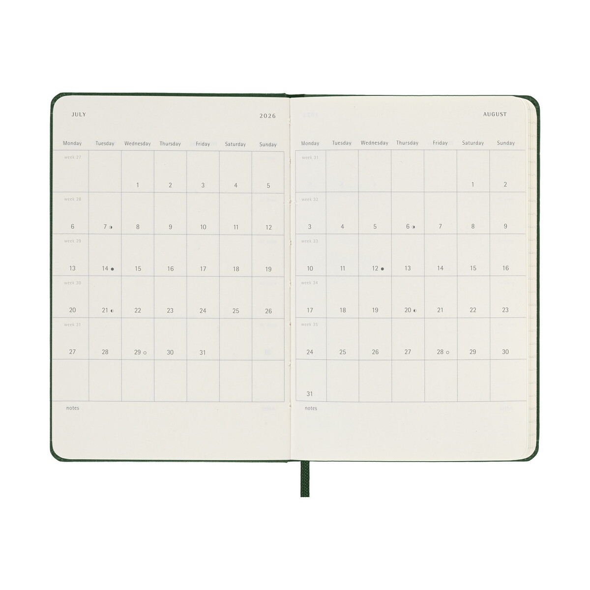 Notatniki z logo – kalendarz moleskine – khaki VM292.2027-25_INS03 Kalendarz MOLESKINE - khaki VM292.2027-25_INS03