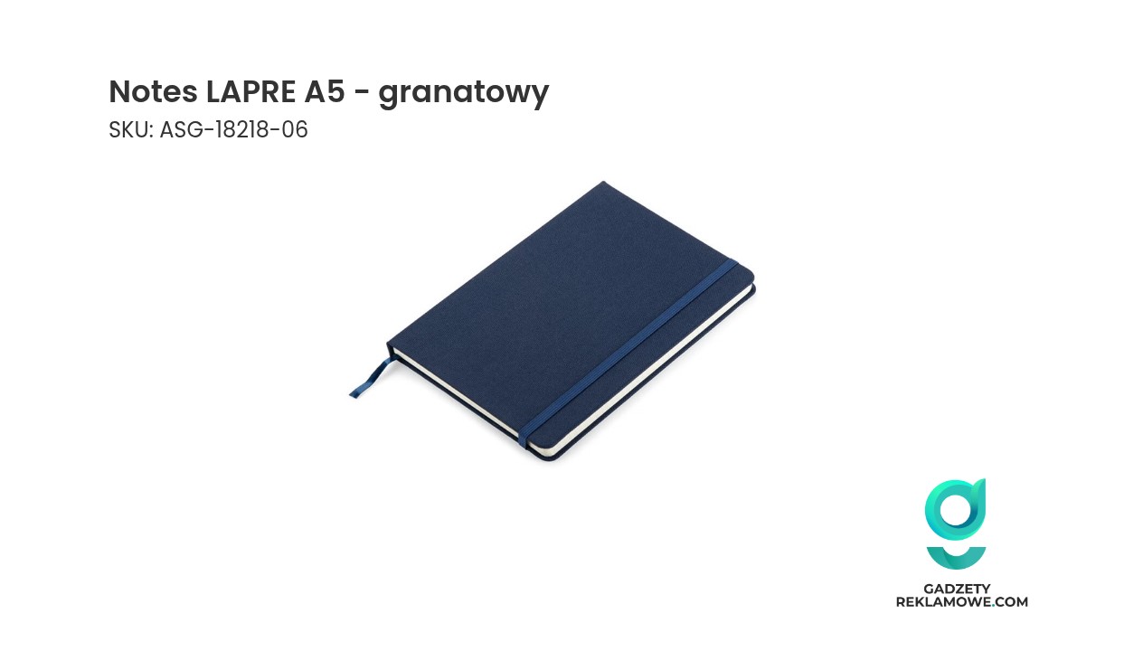 Notes LAPRE A5 - granatowy Notes LAPRE A5 koloru granatowego