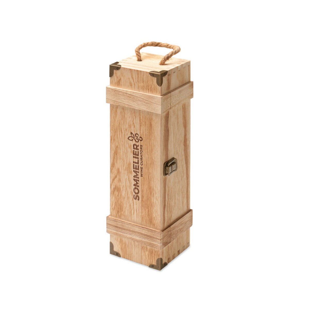 Opakowania na prezent z logo – prezentowe pudełko na wino vinbox + – drewniane mo3121-40-print Prezentowe pudełko na wino VINBOX + - drewniane mo3121-40-print