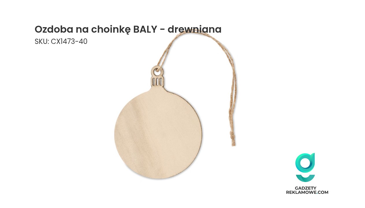 Ozdoba na choinkę BALY - drewniana Drewniana ozdoba na choinkę BALY