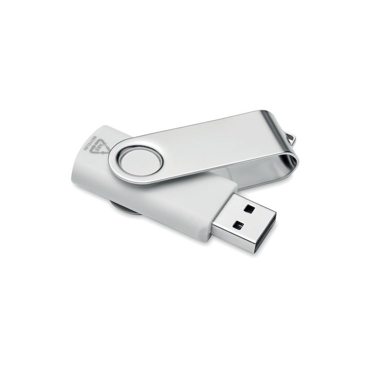 Pamięci USB z logo – usb 16g z abs z recyklingu techmate rabs – białe mo2080-06-open USB 16G z ABS z recyklingu TECHMATE RABS - białe mo2080-06-open