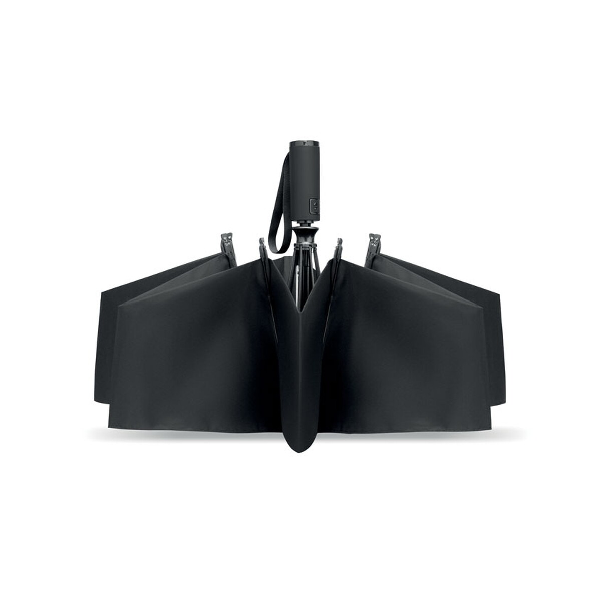 Parasole klasyczne z logo – 23″ wiatroodporny parasol agumbe – czarny mo2925-03-side 23″ wiatroodporny parasol AGUMBE - czarny mo2925-03-side