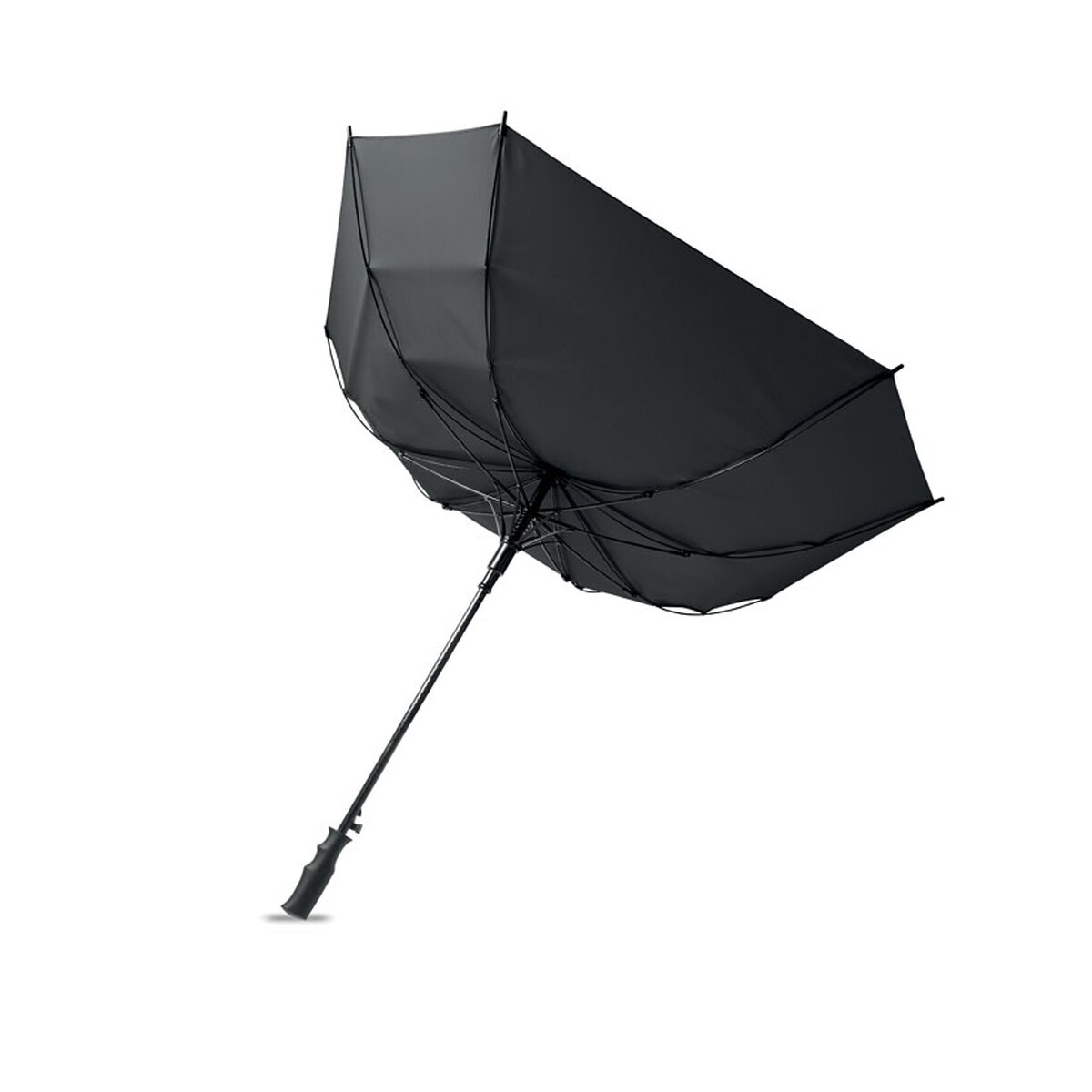 Parasole klasyczne z logo – 23” wiatroodporny parasol amboli – czarny mo2926-03-side 23'' Wiatroodporny parasol AMBOLI - czarny mo2926-03-side