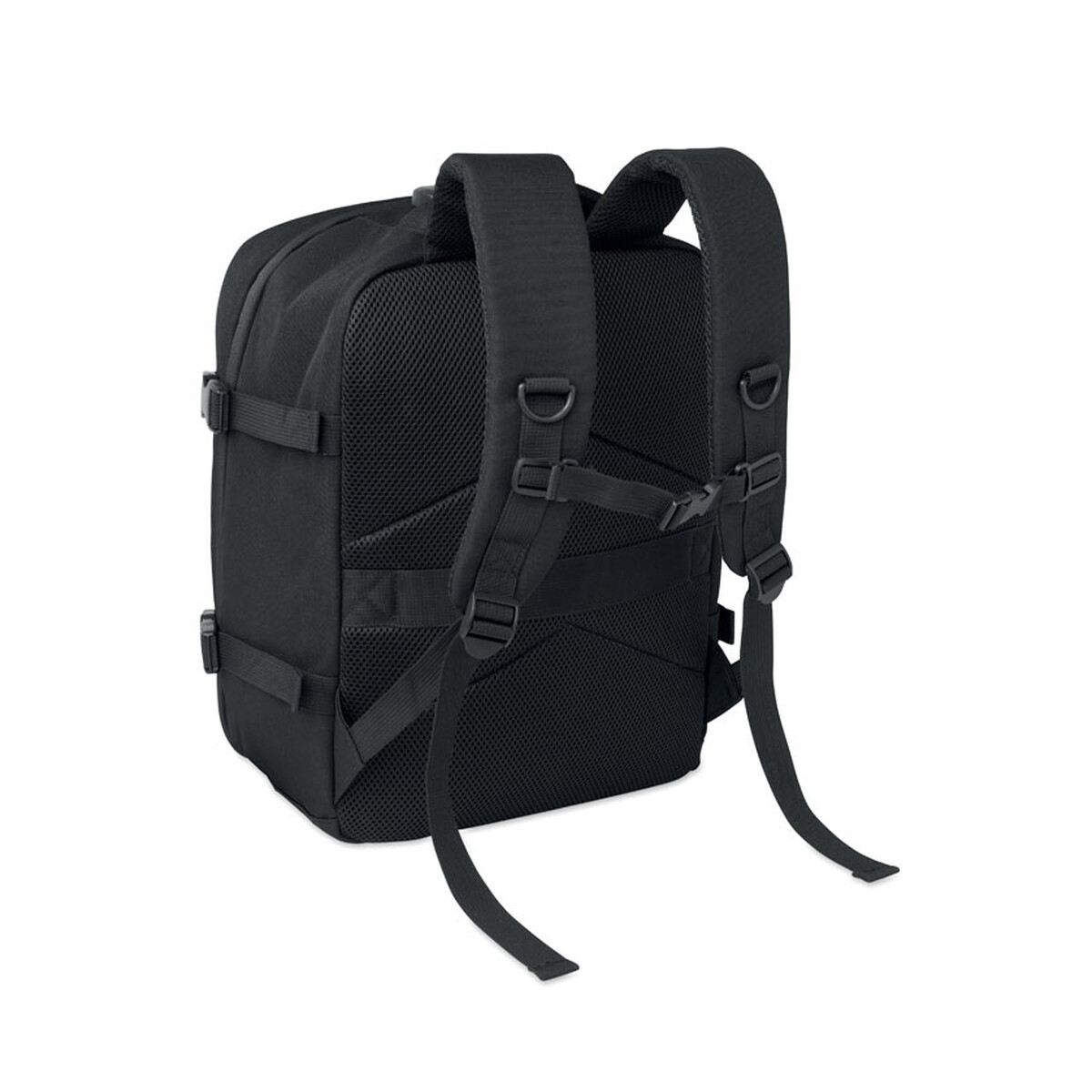 Plecaki z logo – plecak rpet 20l 15″ z zamkiem lock&go – czarny mo3137-03-back Plecak RPET 20L 15