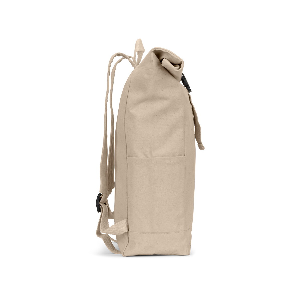 Plecaki z logo – saint. plecak z rolowaną górą z recyklingowanej bawełny i poliestru z recyklingu (380 g/m²) – naturalny 92533_160-c SAINT. Plecak z rolowaną górą z recyklingowanej bawełny i poliestru z recyklingu (380 g/m²) - Naturalny 92533_160-c