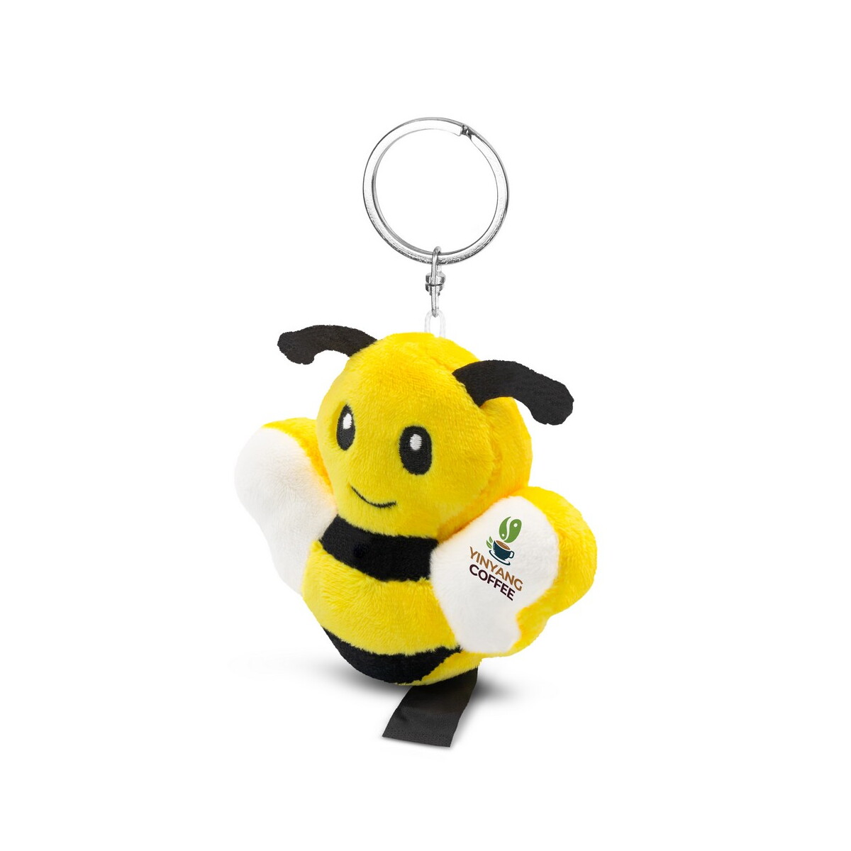 Pluszaki z logo – pluszowa pszczoła rpet, brelok | miro – żółta HE851-08_ILG01 Pluszowa pszczoła RPET, brelok | Miro - żółta HE851-08_ILG01