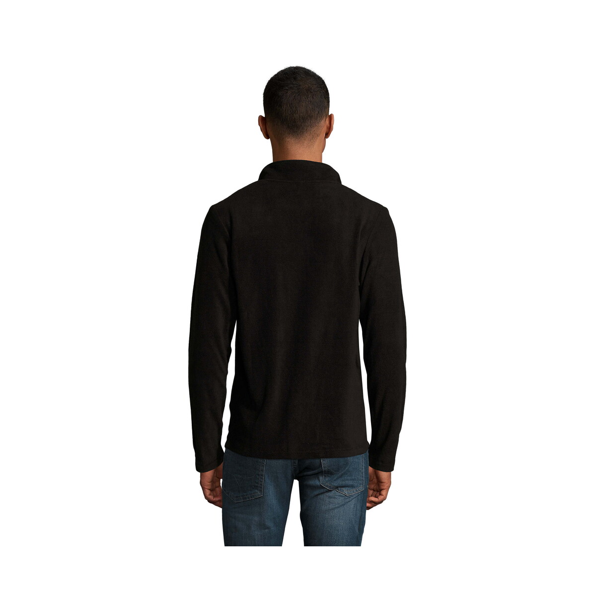 Polary z logo – norman męski polar 220g norman men – czarny – l s02093-bk-back NORMAN Męski polar 220g NORMAN MEN - Czarny - L s02093-bk-back