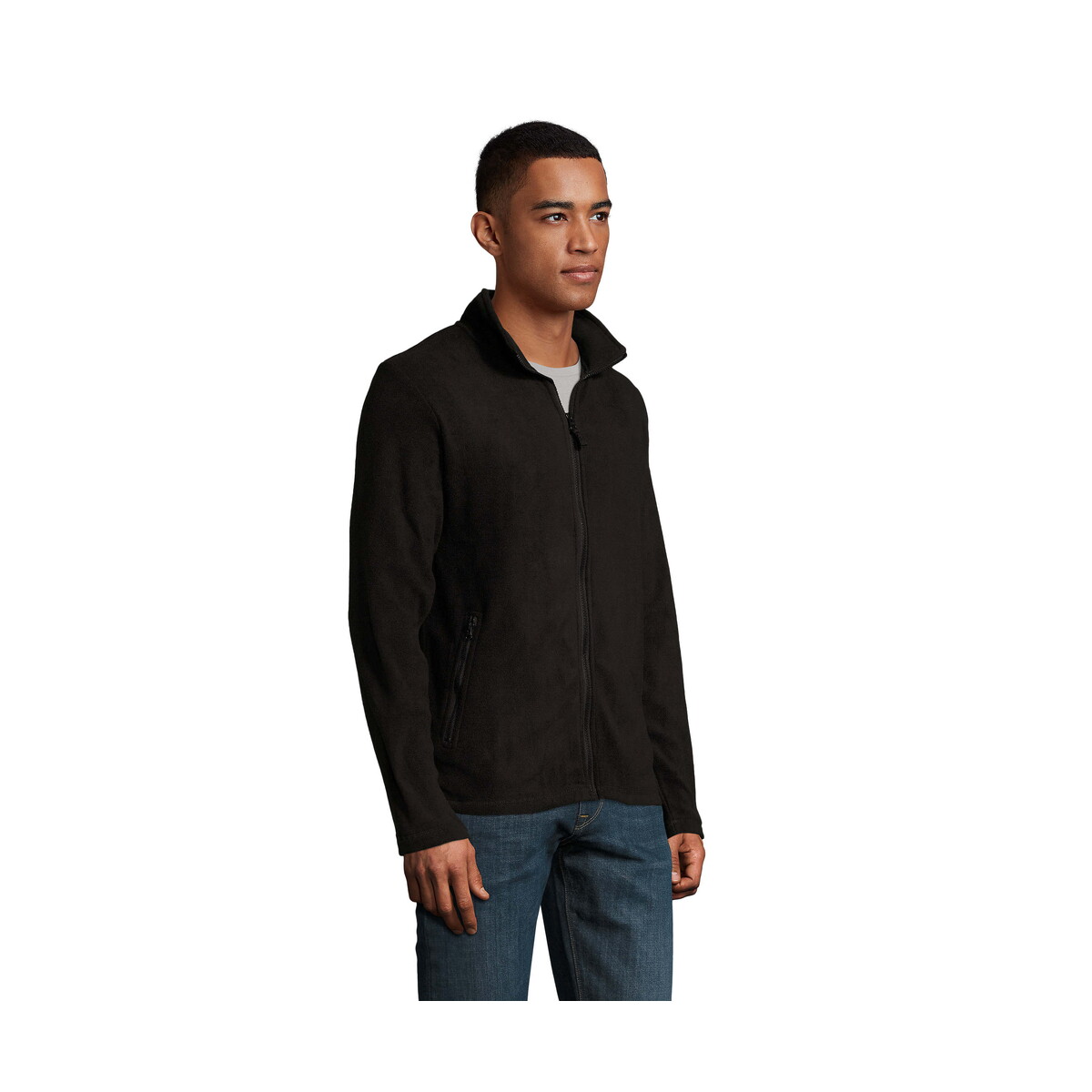 Polary z logo – norman męski polar 220g norman men – czarny – l s02093-bk-side NORMAN Męski polar 220g NORMAN MEN - Czarny - L s02093-bk-side