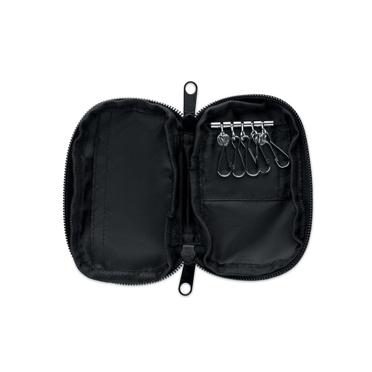 Portfele z logo – etui na klucze z 300d rpet rover – czarne mo2822-03-side Etui na klucze z 300D RPET ROVER - czarne mo2822-03-side