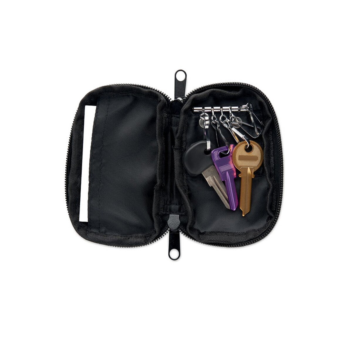 Portfele z logo – etui na klucze z 300d rpet rover – czarne mo2822-03-top Etui na klucze z 300D RPET ROVER - czarne mo2822-03-top
