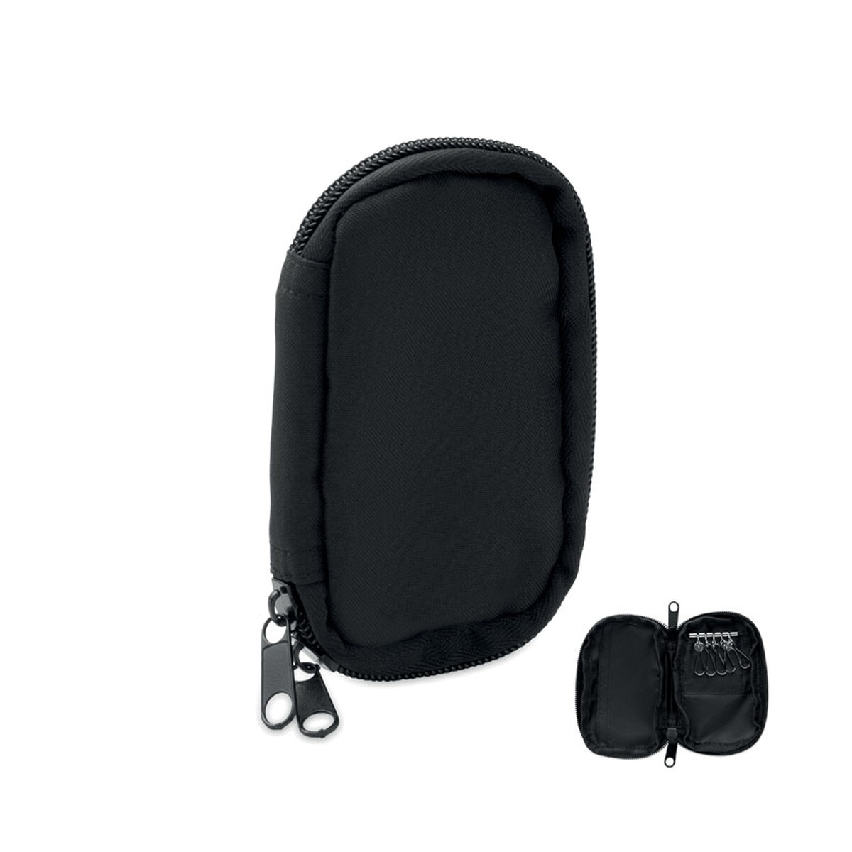 Portfele z logo – etui na klucze z 300d rpet rover – czarne mo2822-03 Etui na klucze z 300D RPET ROVER - czarne mo2822-03