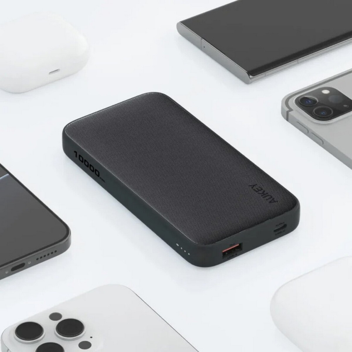 Powerbanki z logo – power bank 10000 mah aukey – czarny VAM13-03_ATM01 Power bank 10000 mAh Aukey - czarny VAM13-03_ATM01