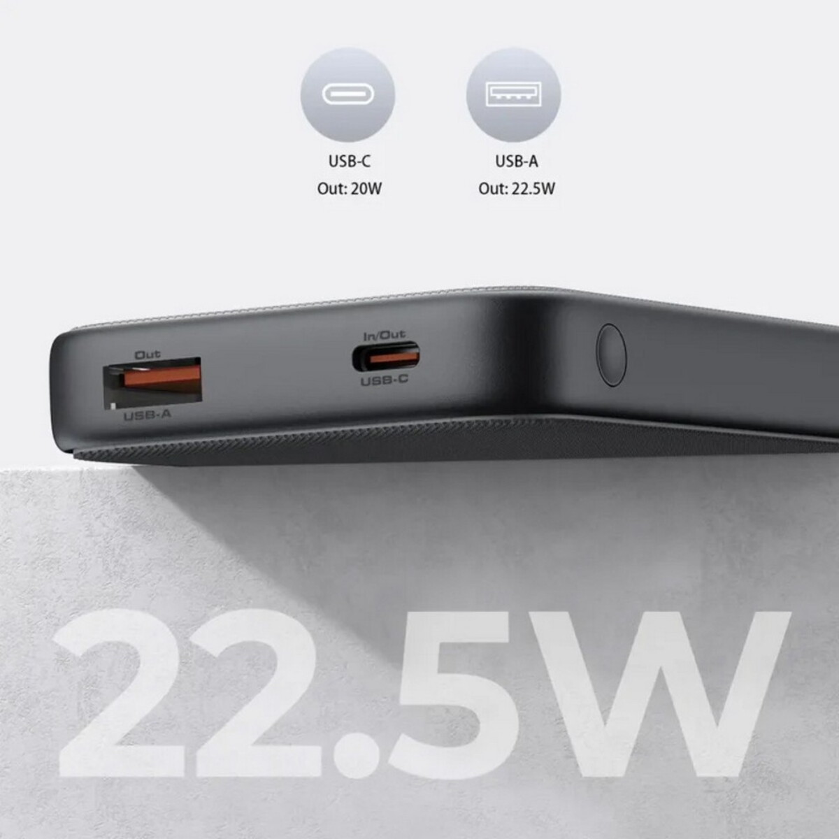 Powerbanki z logo – power bank 10000 mah aukey – czarny VAM13-03_ATM03 Power bank 10000 mAh Aukey - czarny VAM13-03_ATM03