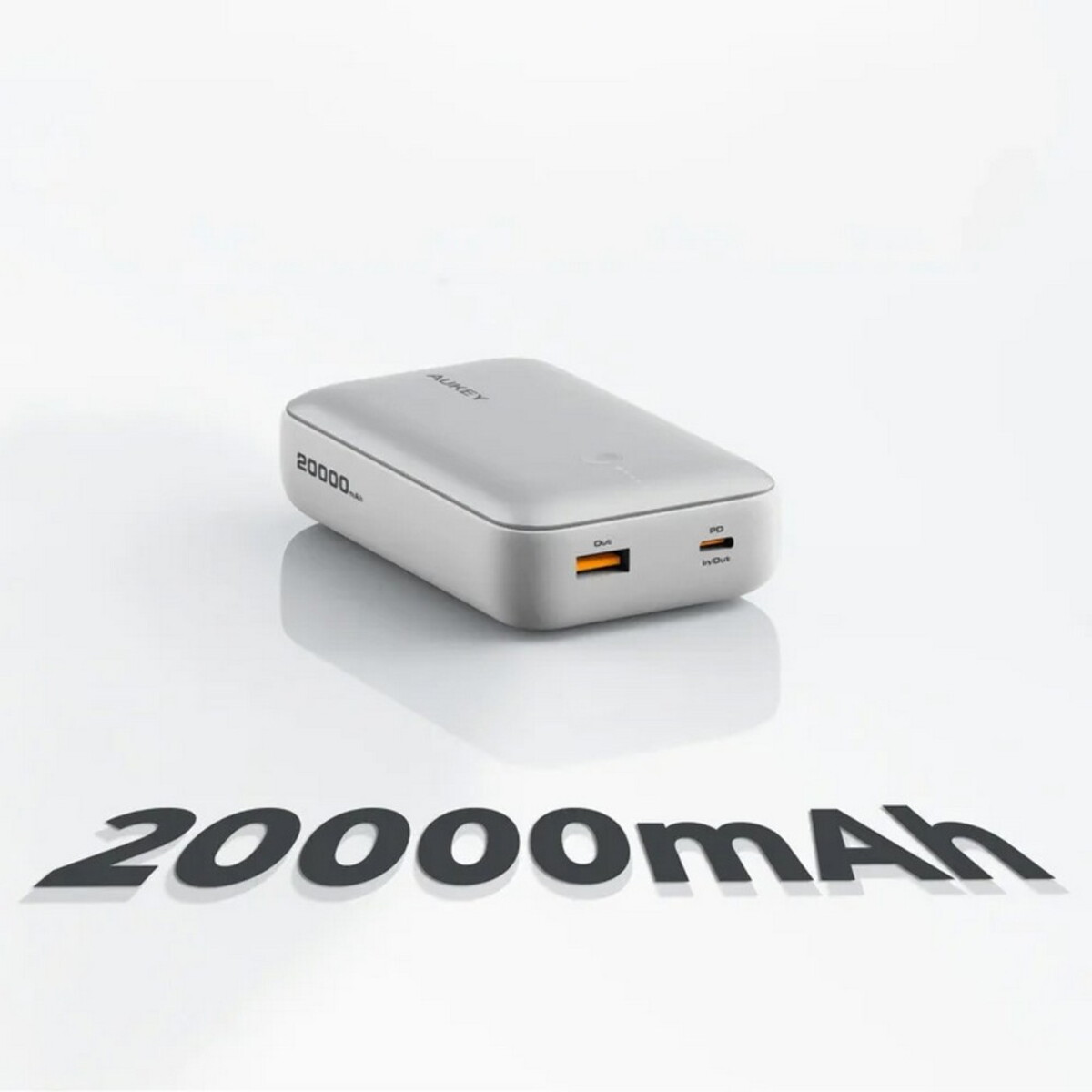 Powerbanki z logo – power bank 20000 mah aukey – srebrny VAM14-32_ATM02 Power bank 20000 mAh Aukey - srebrny VAM14-32_ATM02