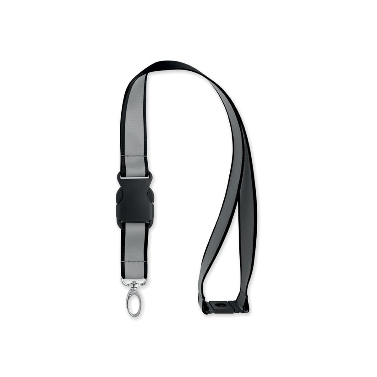 Smycze z logo – odblaskowa smycz rpet tosee – czarna mo2825-03-back Odblaskowa smycz RPET TOSEE - czarna mo2825-03-back
