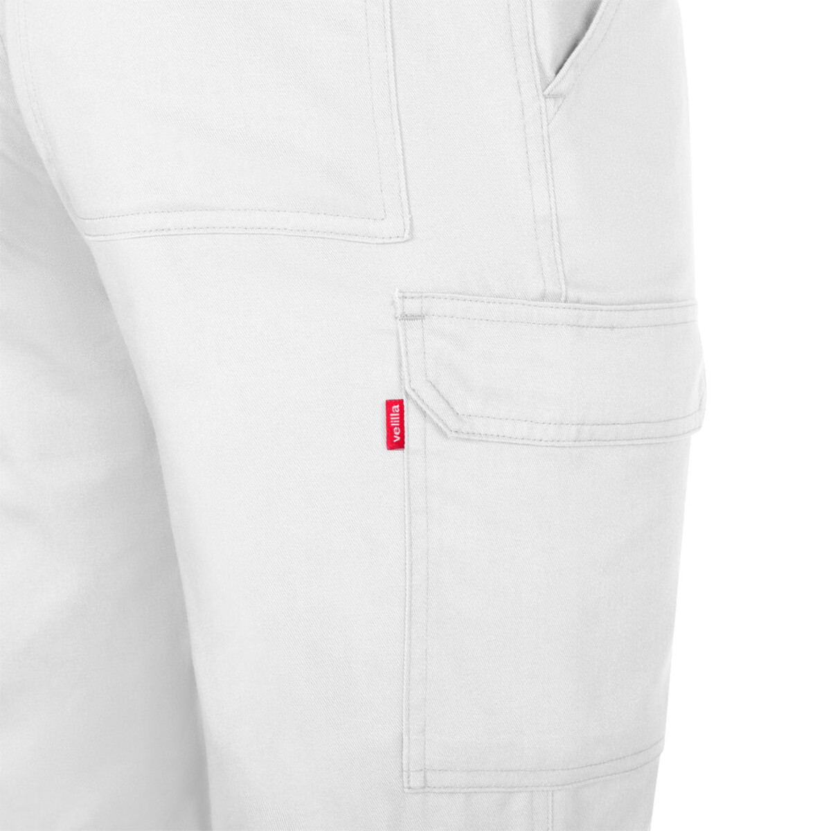 Spodnie z logo – vl hermes. spodnie z wieloma kieszeniami (190 g/m²) – białe 36157_106-f VL HERMES. Spodnie z wieloma kieszeniami (190 g/m²) - Białe 36157_106-f