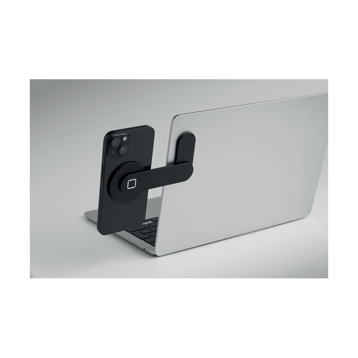 Stojaki na telefon z logo – magnetyczny uchwyt na telefon screentach – czarny mo3160-03-back Magnetyczny uchwyt na telefon SCREENTACH - czarny mo3160-03-back