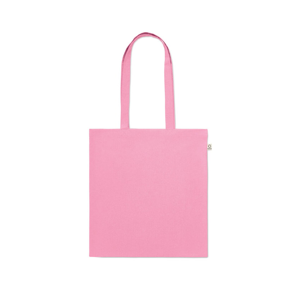Torby bawełniane z logo – bawełniana torba z recyklingu viveka colour – dziecięcy różowy mo2302-11-top Bawełniana torba z recyklingu VIVEKA COLOUR - dziecięcy różowy mo2302-11-top