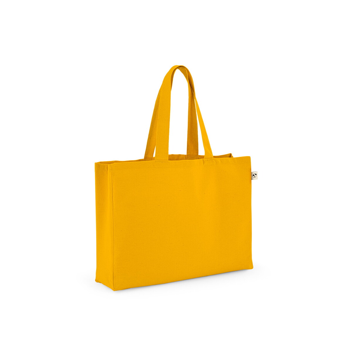 Torby bawełniane z logo – camden. torba z bawełny (50%), bawełny z recyklingu (30%) i poliester (20% rpet) (280 g/ m²) – żółta 92327_108-a CAMDEN. Torba z bawełny (50%), bawełny z recyklingu (30%) i poliester (20% rPET) (280 g/ m²) - Żółta 92327_108-a