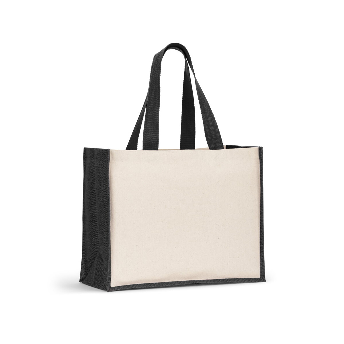 HELSINQUE COLOUR. Torba płócienna (320 g/m²), z dnem i bokami z laminowanej juty (350 g/m²) w kolorach - Czarna 92577_103