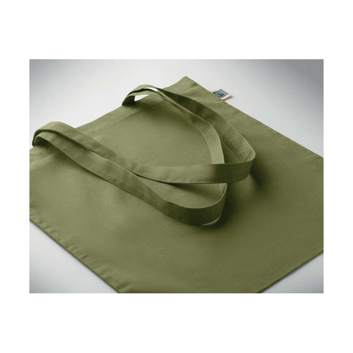 Torby bawełniane z logo – torba na zakupy fairtrade 180gr osole+ colour – ciemnozielona mo2589-60-detail Torba na zakupy Fairtrade 180gr OSOLE+ COLOUR - ciemnozielona mo2589-60-detail