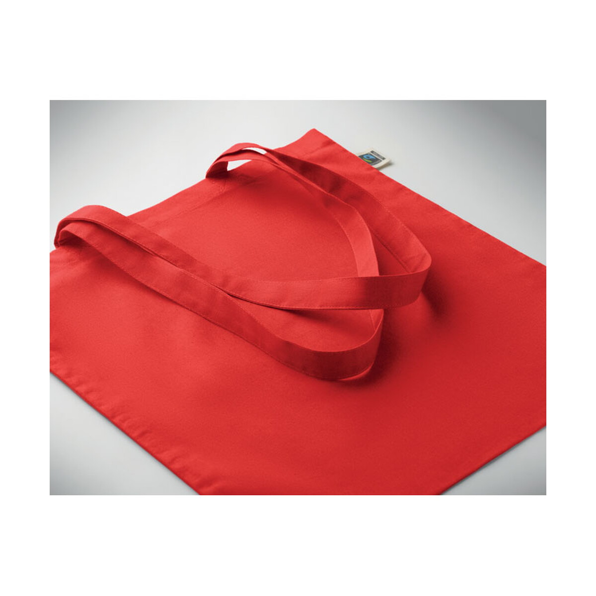 Torby bawełniane z logo – torba na zakupy fairtrade 180gr osole+ colour – czerwona mo2589-05-detail Torba na zakupy Fairtrade 180gr OSOLE+ COLOUR - czerwona mo2589-05-detail