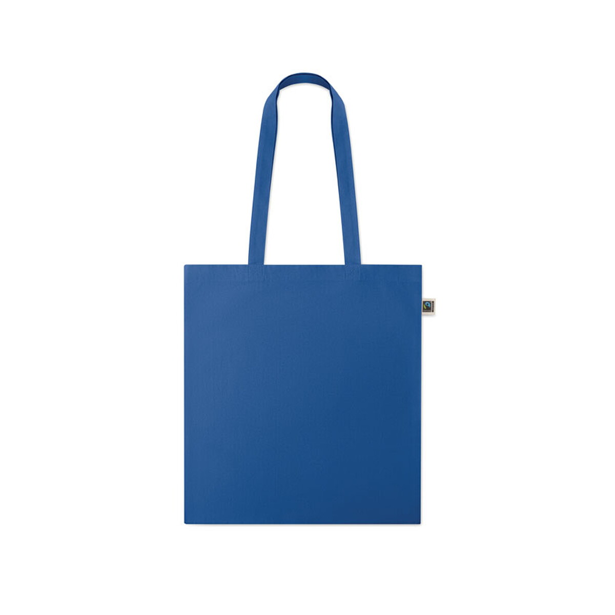 Torby bawełniane z logo – torba na zakupy fairtrade 180gr osole+ colour – niebieska mo2589-37-back Torba na zakupy Fairtrade 180gr OSOLE+ COLOUR - niebieska mo2589-37-back
