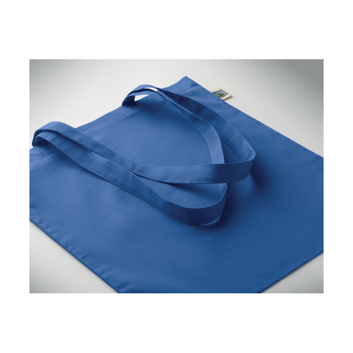 Torby bawełniane z logo – torba na zakupy fairtrade 180gr osole+ colour – niebieska mo2589-37-detail Torba na zakupy Fairtrade 180gr OSOLE+ COLOUR - niebieska mo2589-37-detail