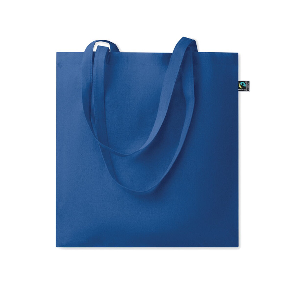 Torby bawełniane z logo – torba na zakupy fairtrade 180gr osole+ colour – niebieska mo2589-37 Torba na zakupy Fairtrade 180gr OSOLE+ COLOUR - niebieska mo2589-37