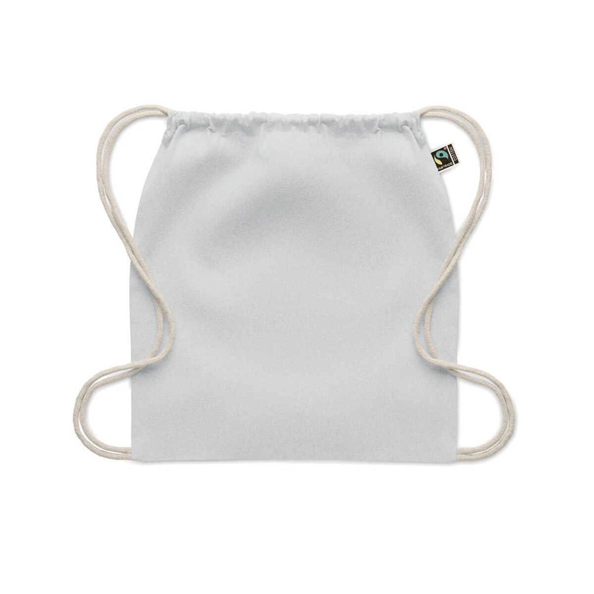 Torby bawełniane z logo – worek ze sznurkiem fairtrade 18 osole draw colour – biały mo2591-06-back Worek ze sznurkiem Fairtrade 18 OSOLE DRAW COLOUR - biały mo2591-06-back