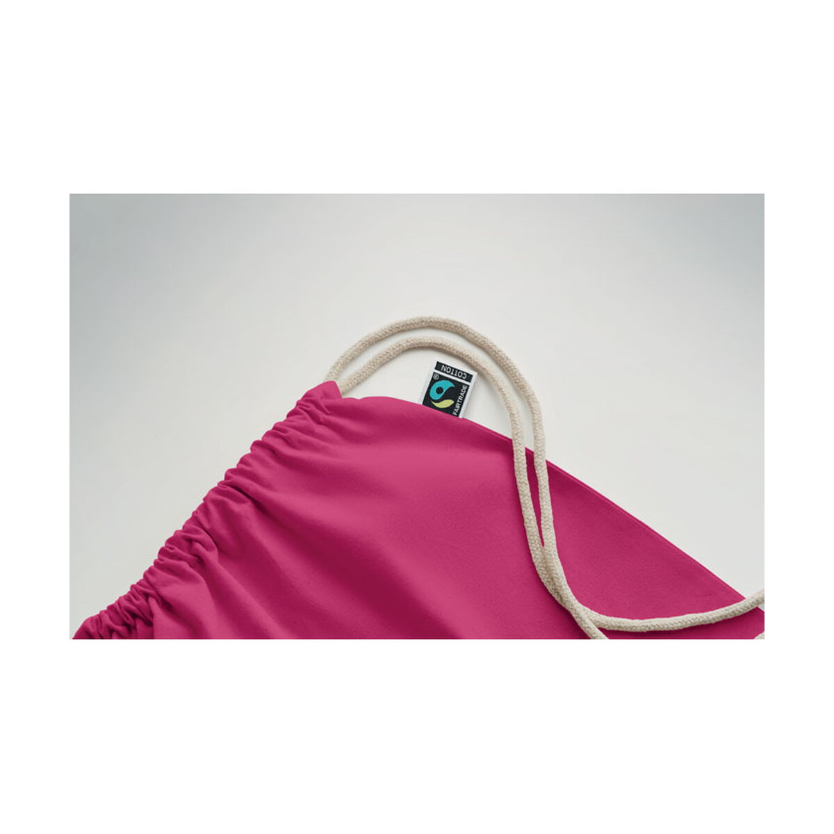 Torby bawełniane z logo – worek ze sznurkiem fairtrade 18 osole draw colour – fuksja mo2591-38-open Worek ze sznurkiem Fairtrade 18 OSOLE DRAW COLOUR - fuksja mo2591-38-open