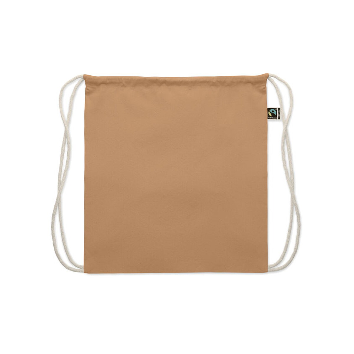 Torby bawełniane z logo – worek ze sznurkiem fairtrade 18 osole draw colour – kość słoniowa mo2591-53-side Worek ze sznurkiem Fairtrade 18 OSOLE DRAW COLOUR - kość słoniowa mo2591-53-side