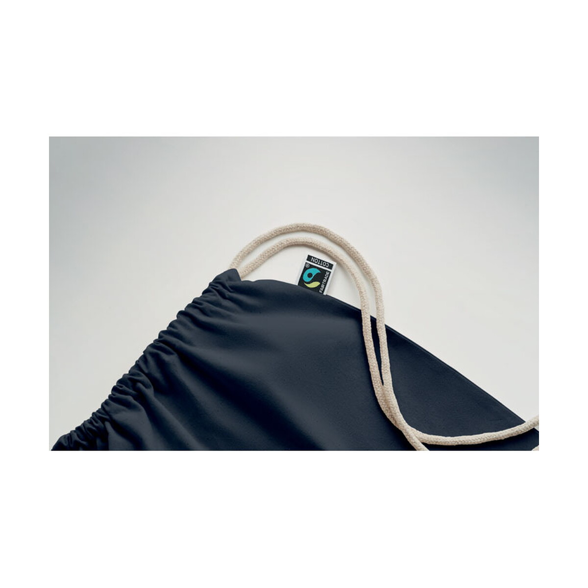 Torby bawełniane z logo – worek ze sznurkiem fairtrade 18 osole draw colour – niebieski mo2591-04-open Worek ze sznurkiem Fairtrade 18 OSOLE DRAW COLOUR - niebieski mo2591-04-open