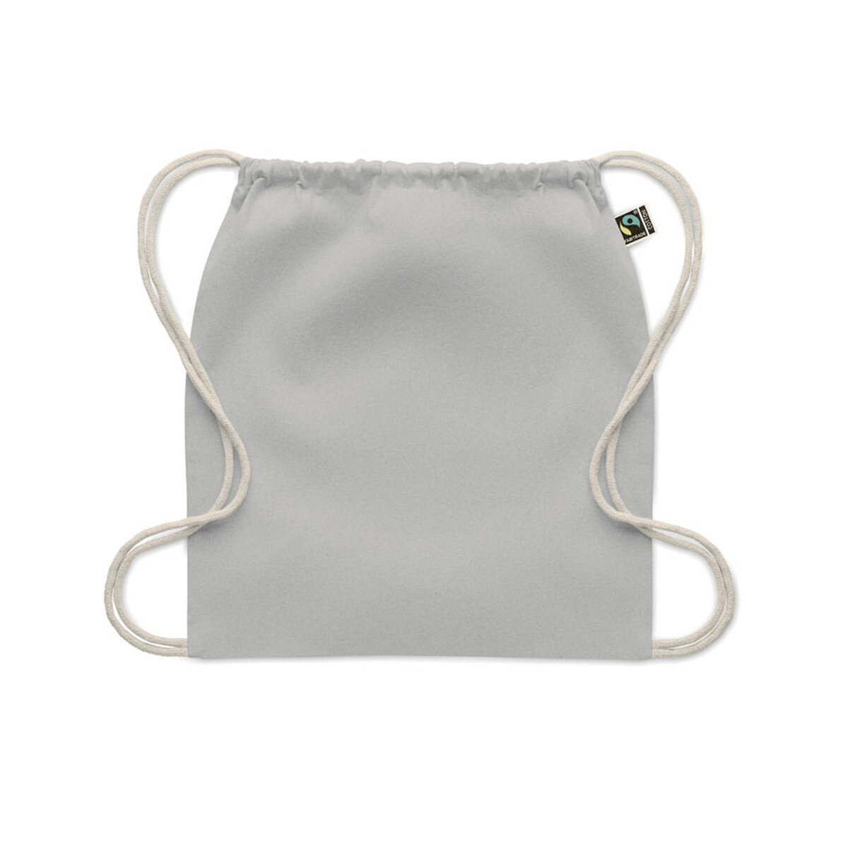 Torby bawełniane z logo – worek ze sznurkiem fairtrade 18 osole draw colour – szary mo2591-07-back Worek ze sznurkiem Fairtrade 18 OSOLE DRAW COLOUR - szary mo2591-07-back