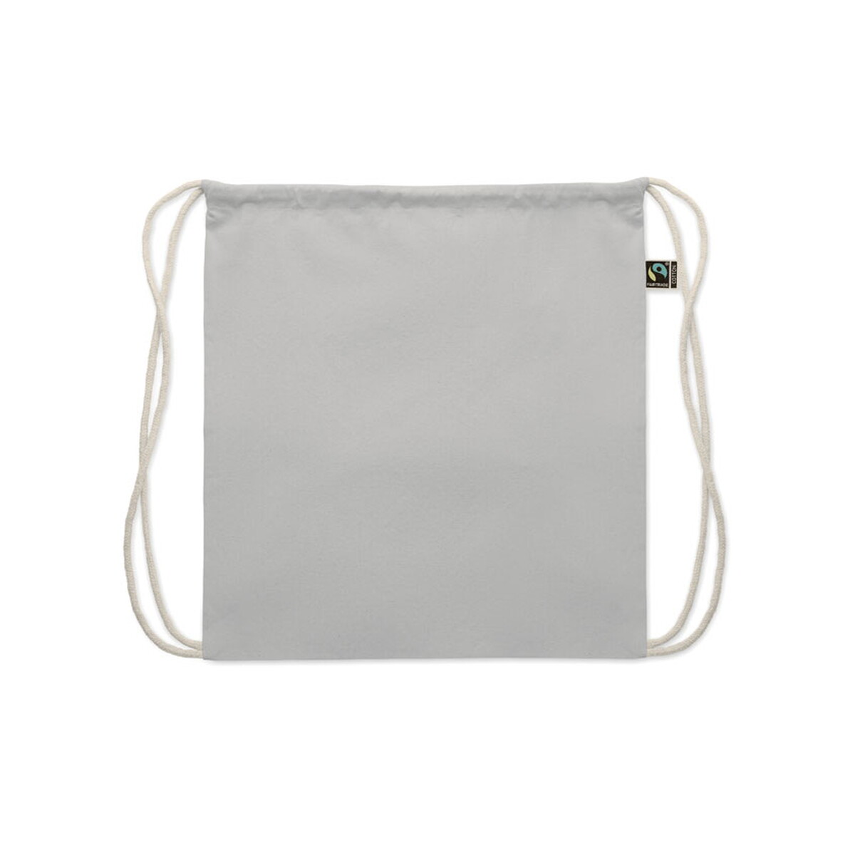 Torby bawełniane z logo – worek ze sznurkiem fairtrade 18 osole draw colour – szary mo2591-07-side Worek ze sznurkiem Fairtrade 18 OSOLE DRAW COLOUR - szary mo2591-07-side