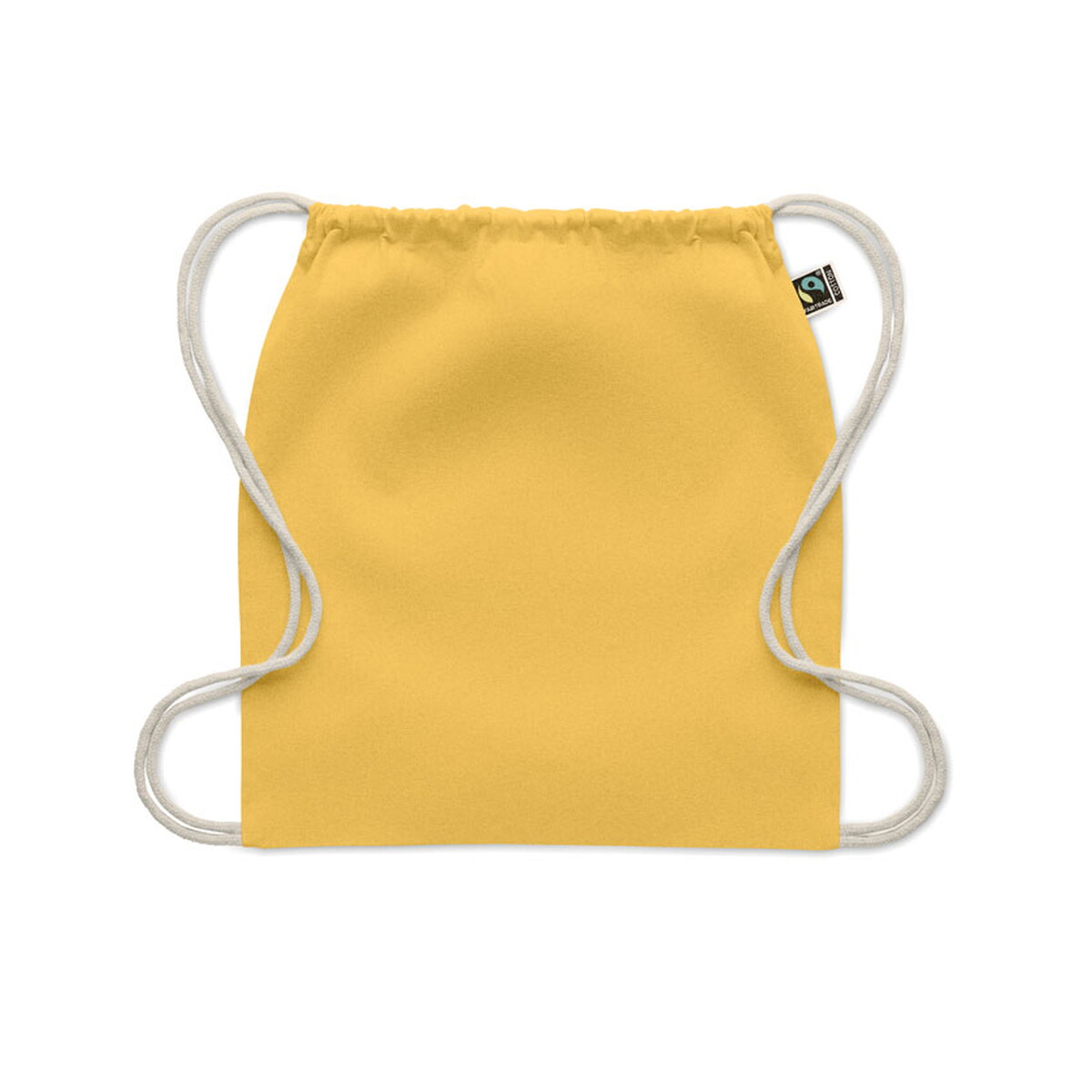 Torby bawełniane z logo – worek ze sznurkiem fairtrade 18 osole draw colour – żółty mo2591-08-back Worek ze sznurkiem Fairtrade 18 OSOLE DRAW COLOUR - żółty mo2591-08-back