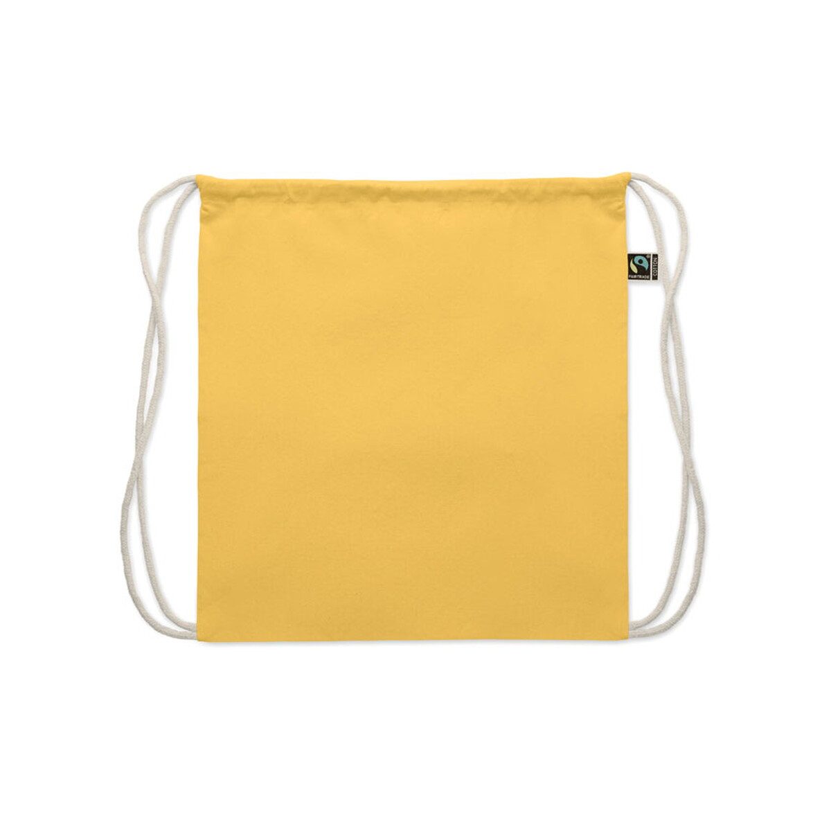 Torby bawełniane z logo – worek ze sznurkiem fairtrade 18 osole draw colour – żółty mo2591-08-side Worek ze sznurkiem Fairtrade 18 OSOLE DRAW COLOUR - żółty mo2591-08-side