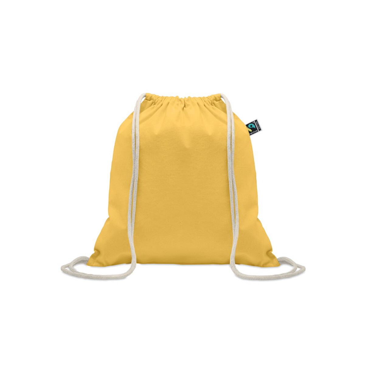 Torby bawełniane z logo – worek ze sznurkiem fairtrade 18 osole draw colour – żółty mo2591-08 Worek ze sznurkiem Fairtrade 18 OSOLE DRAW COLOUR - żółty mo2591-08