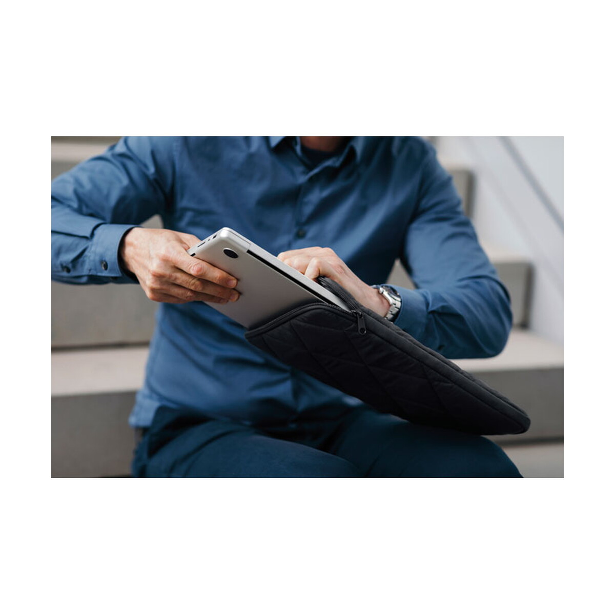 Torby na laptopa z logo – nylonowa torba na laptopa 15″ klyro – czarna mo3182-03-ambiant Nylonowa torba na laptopa 15
