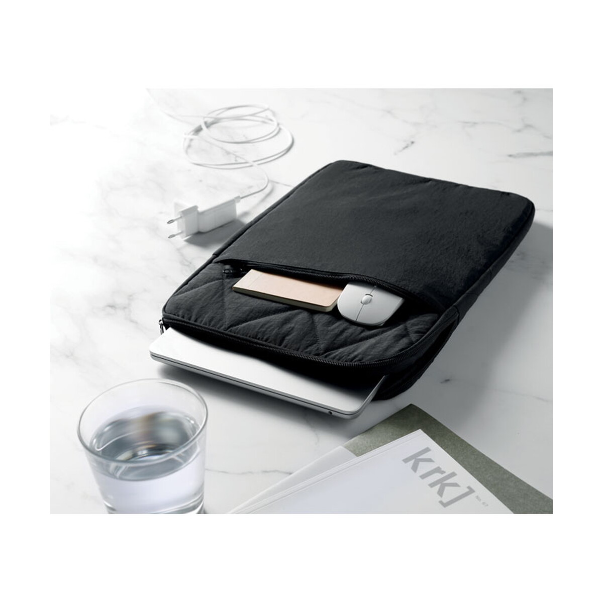 Torby na laptopa z logo – nylonowa torba na laptopa 15″ klyro – czarna mo3182-03-picture2 Nylonowa torba na laptopa 15