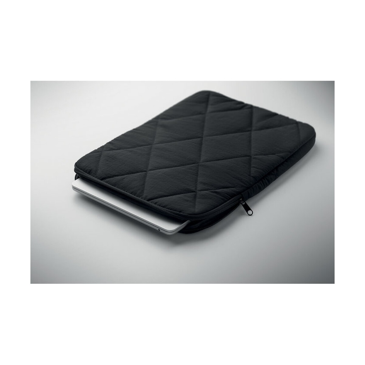 Torby na laptopa z logo – nylonowa torba na laptopa 15″ klyro – czarna mo3182-03-top Nylonowa torba na laptopa 15