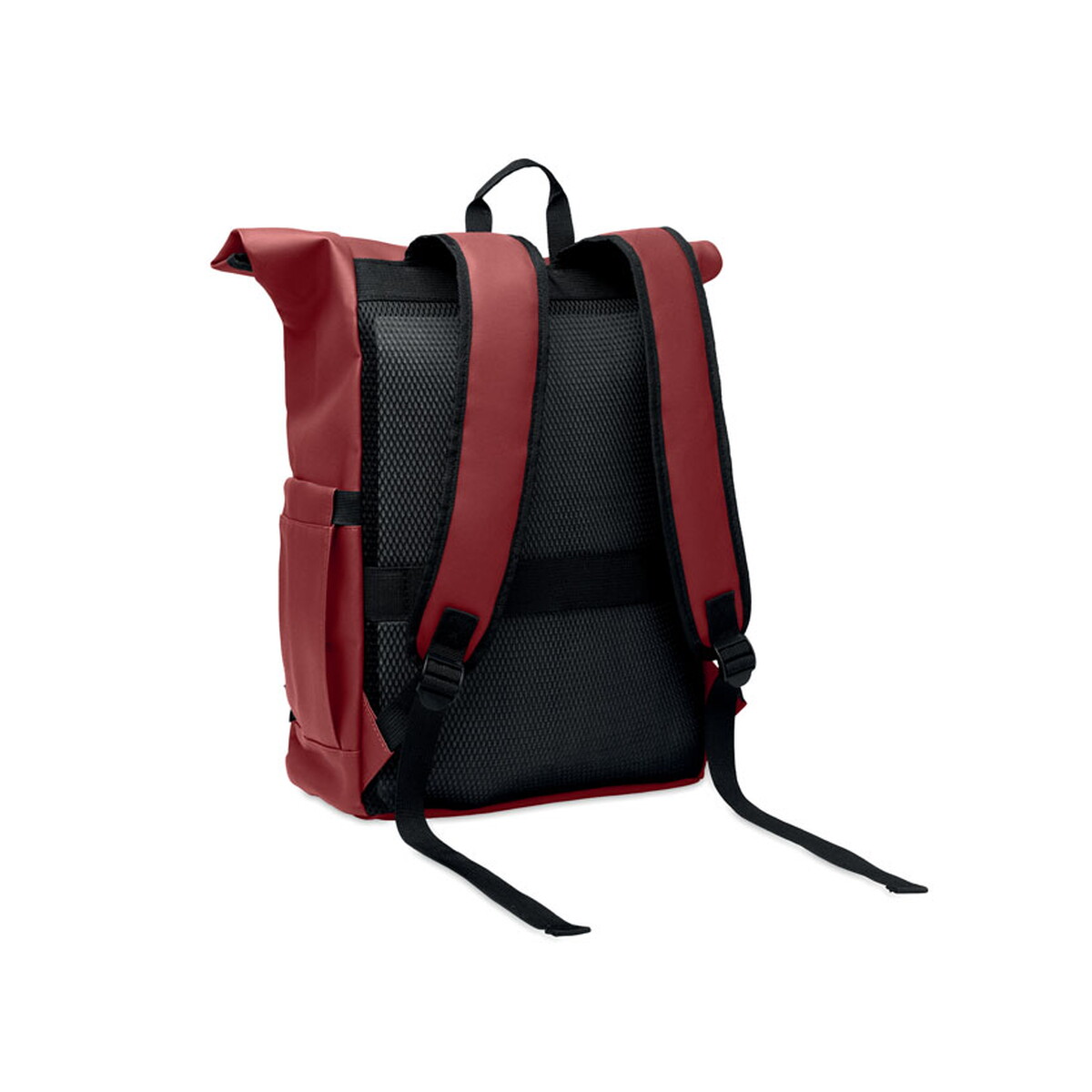 Torby na laptopa z logo – plecak na laptopa rolltop 600d bangkok roll – burgundowy mo2643-02-back Plecak na laptopa Rolltop 600D BANGKOK ROLL - burgundowy mo2643-02-back