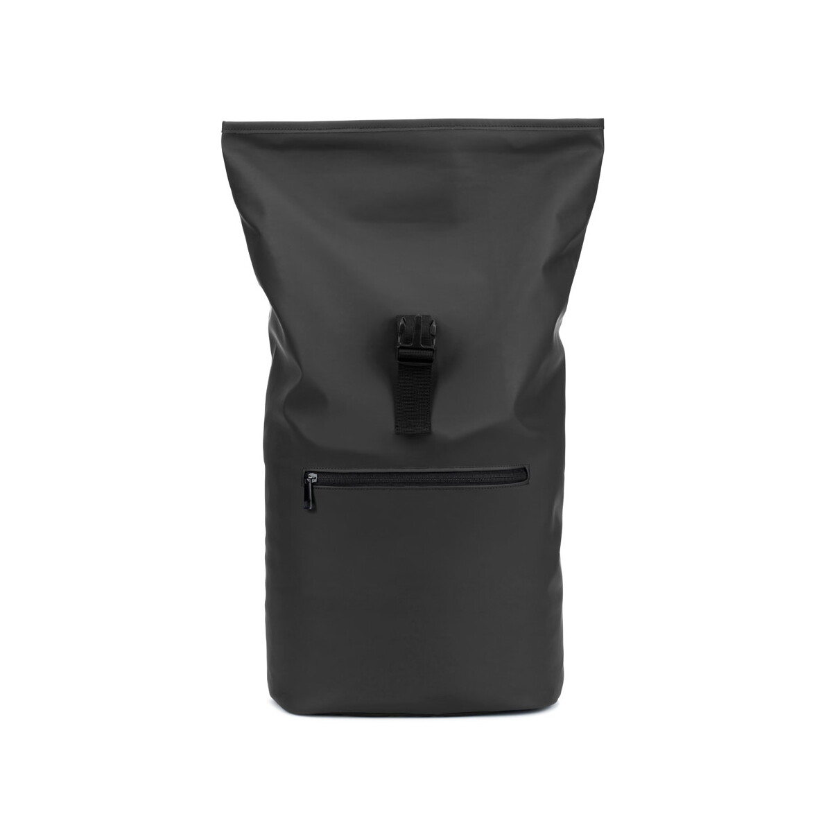 Torby na laptopa z logo – portland. plecak z poliuretanu z rolowaną górą i kieszenią na laptopa 16″ – czarny 92534_103-f PORTLAND. Plecak z poliuretanu z rolowaną górą i kieszenią na laptopa 16