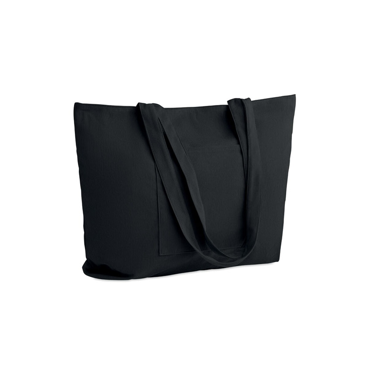 Torby na zakupy z logo – sztruksowa duża torba cordy g – czarna mo2875-03 Sztruksowa duża torba CORDY G - czarna mo2875-03